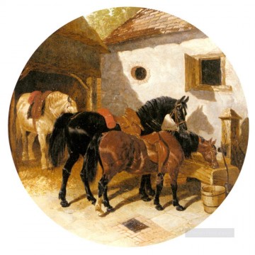動物 Painting - ザ・ファームヤード・ジョン・フレデリック・ヘリング・ジュニア馬